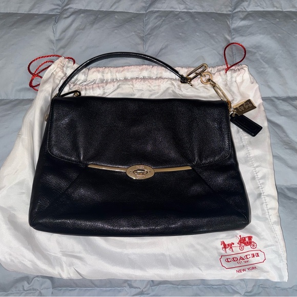 Coach Handbags - Coach Black Leather Shoulder Bag